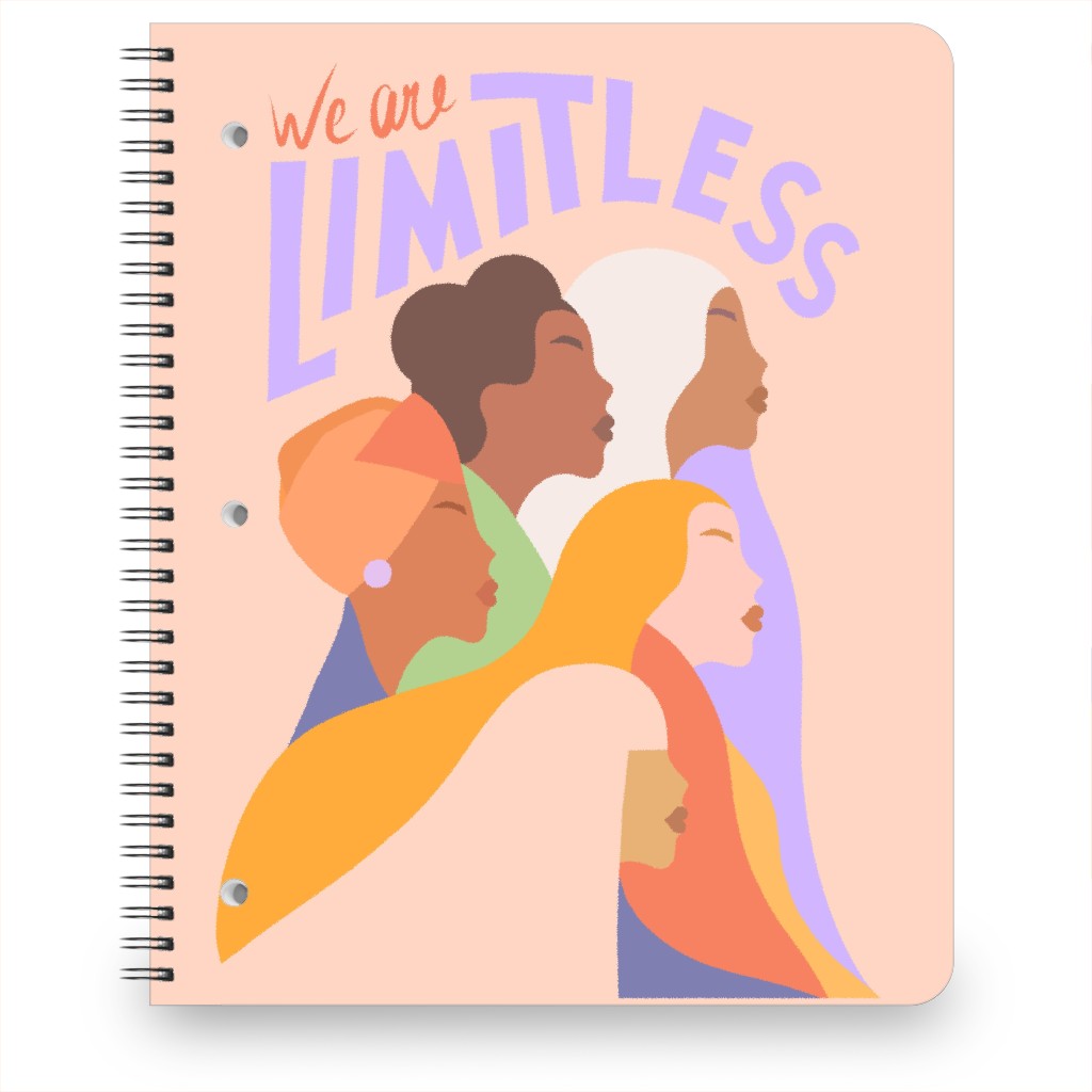 Limitless Woman - Bright Pastels Notebook, 8.5x11, Pink