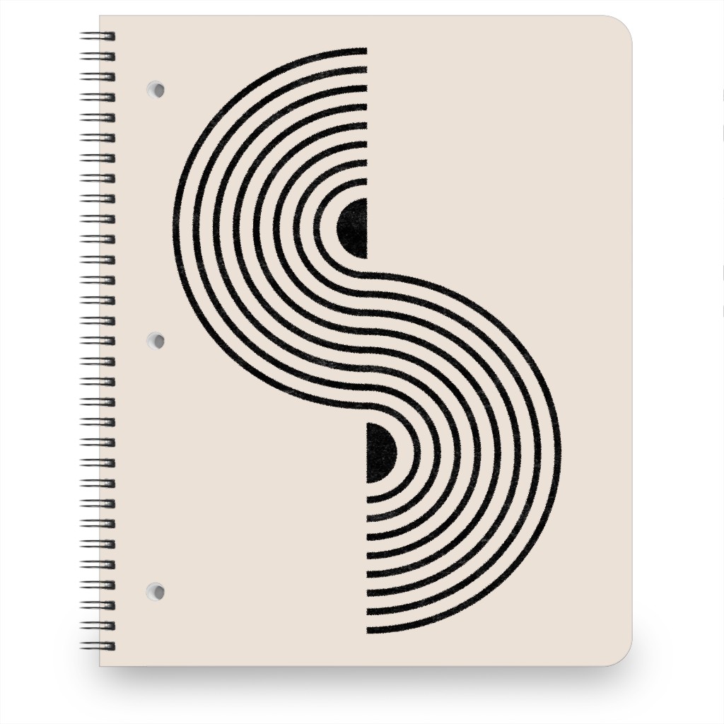 Minimal Geometric Lines - Neutral Notebook, 8.5x11, Beige