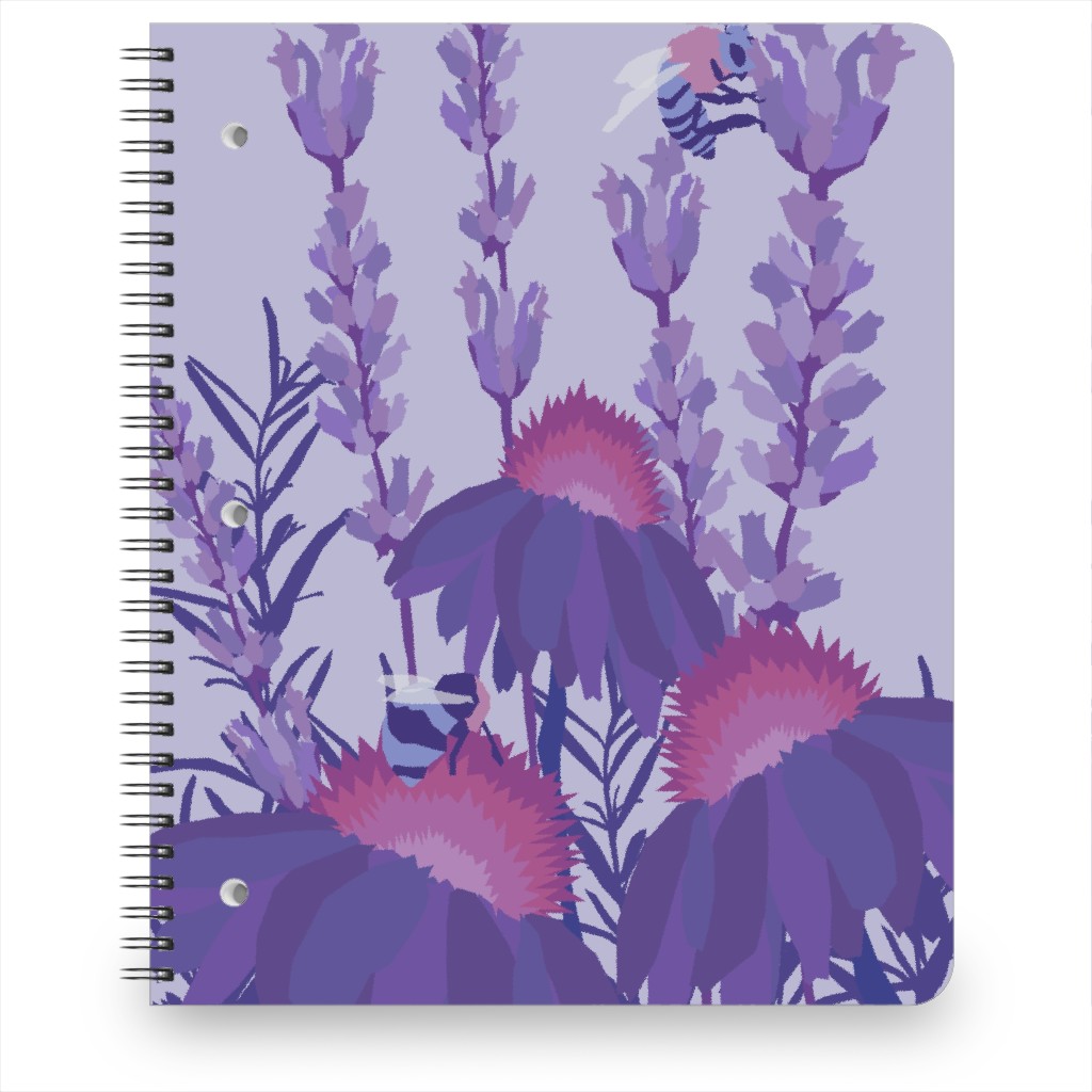 Lavender Fields - Purple Notebook, 8.5x11, Purple