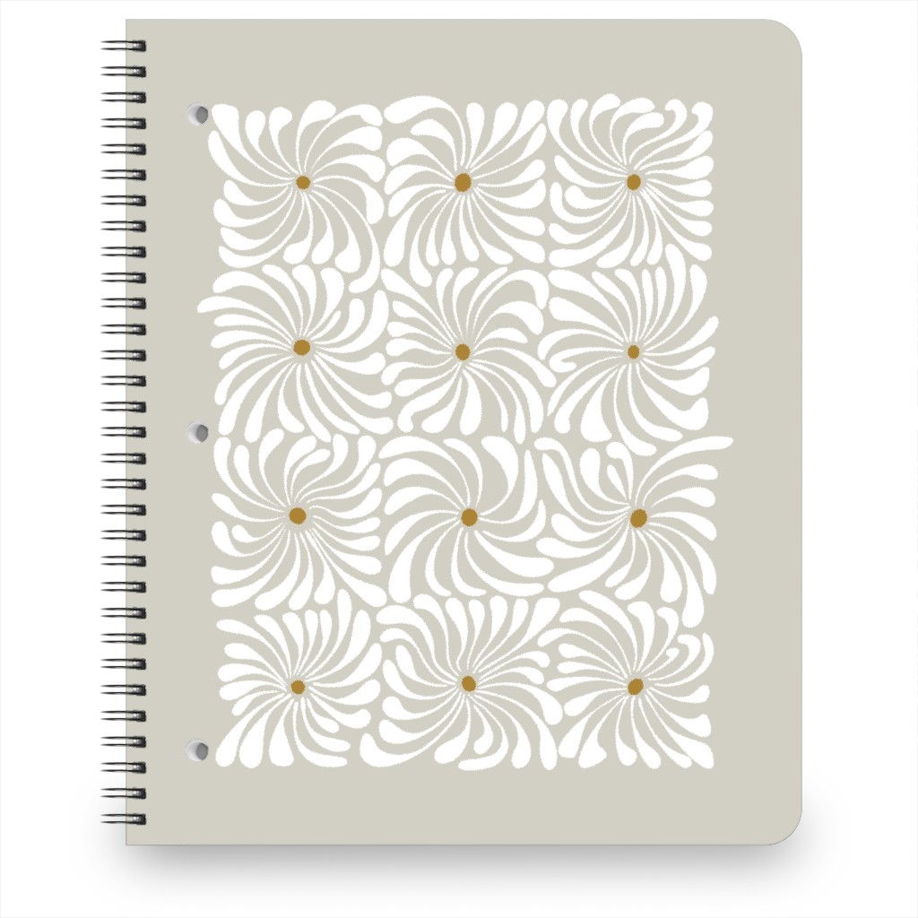 Mod Daisy Grid Notebook, 8.5x11, Gray