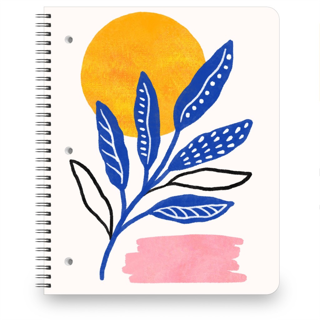 Leaves At Sunset Notebook, 8.5x11, Multicolor