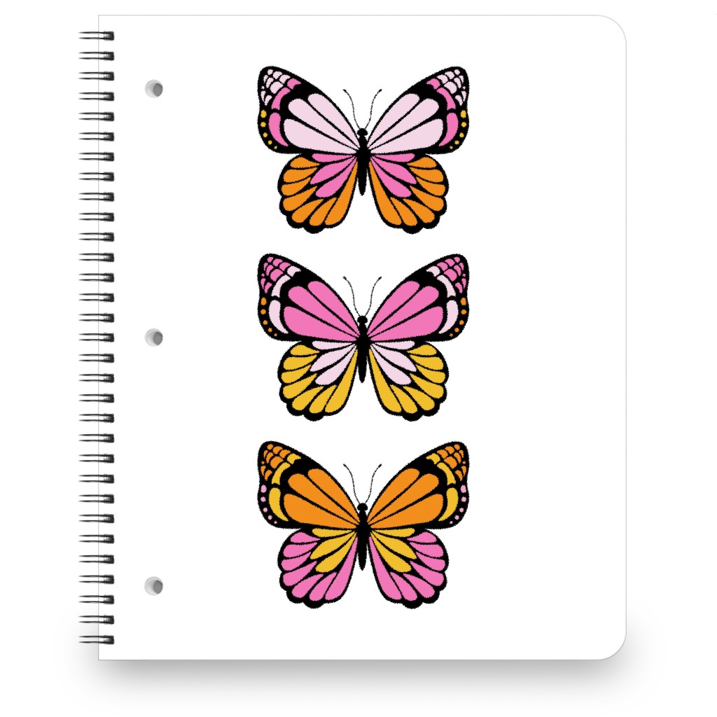 Butterfly Y2k - Warm Notebook, 8.5x11, Multicolor