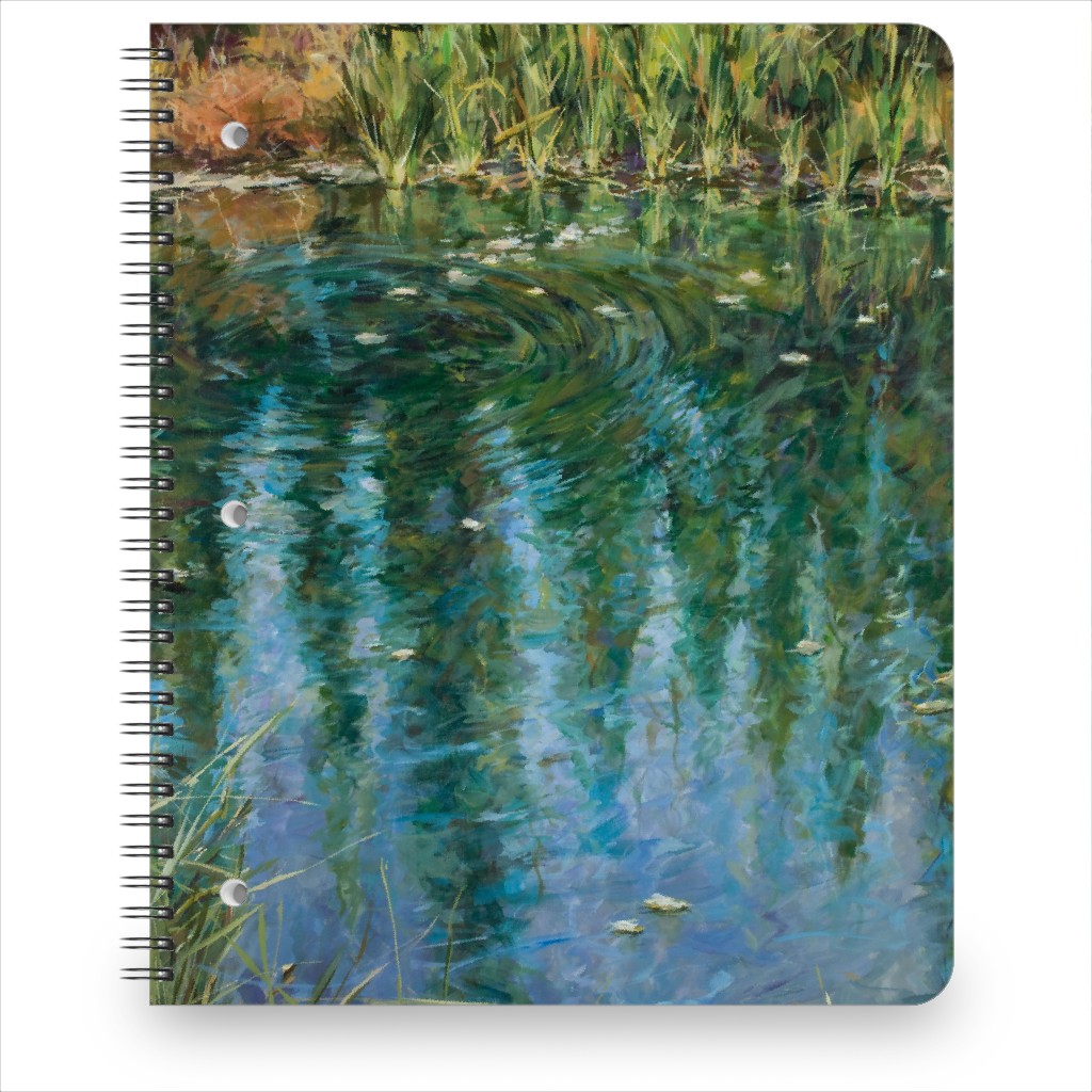 October Reflections Painting Notebook, 8.5x11, Green, Classic Green