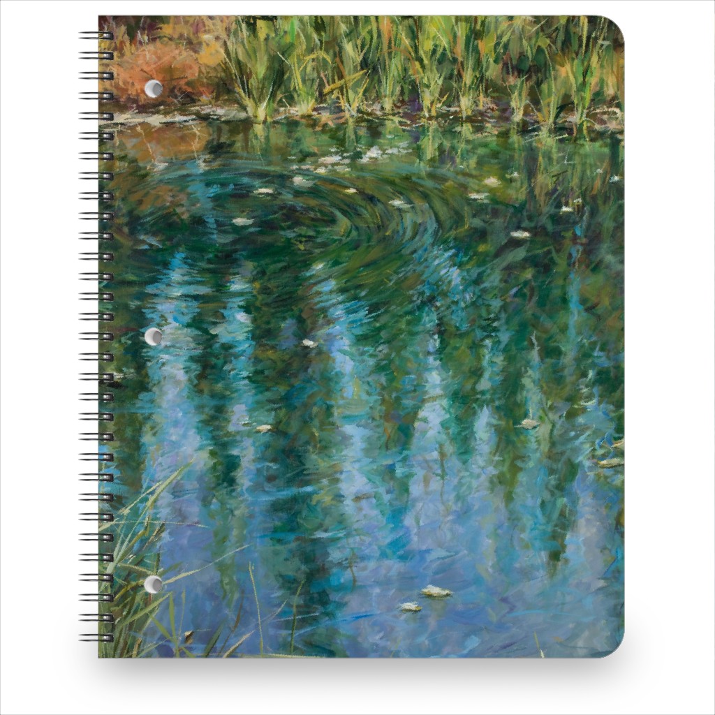 October Reflections Painting Notebook, 8.5x11, Green