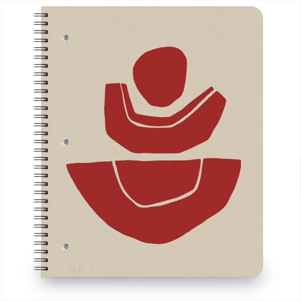 Geometric Abstract Stack Ii Notebook, 8.5x11, Red, Cinnamon