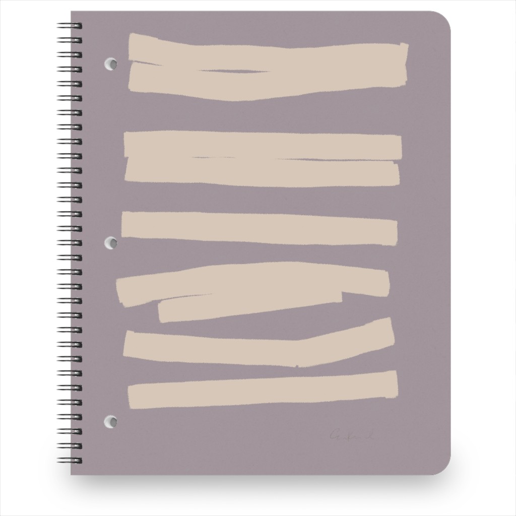 Abstract Bold Stripes I Notebook, 8.5x11, Purple, Clay