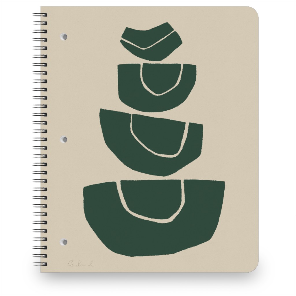 Geometric Stack Abstract Notebook, 8.5x11, Green, Seaweed