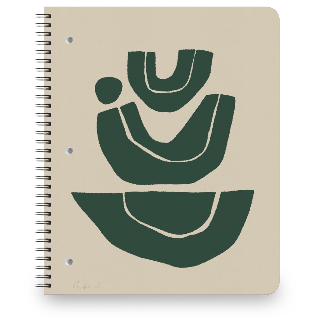 Geometric Abstract Stack Iii Notebook, 8.5x11, Green