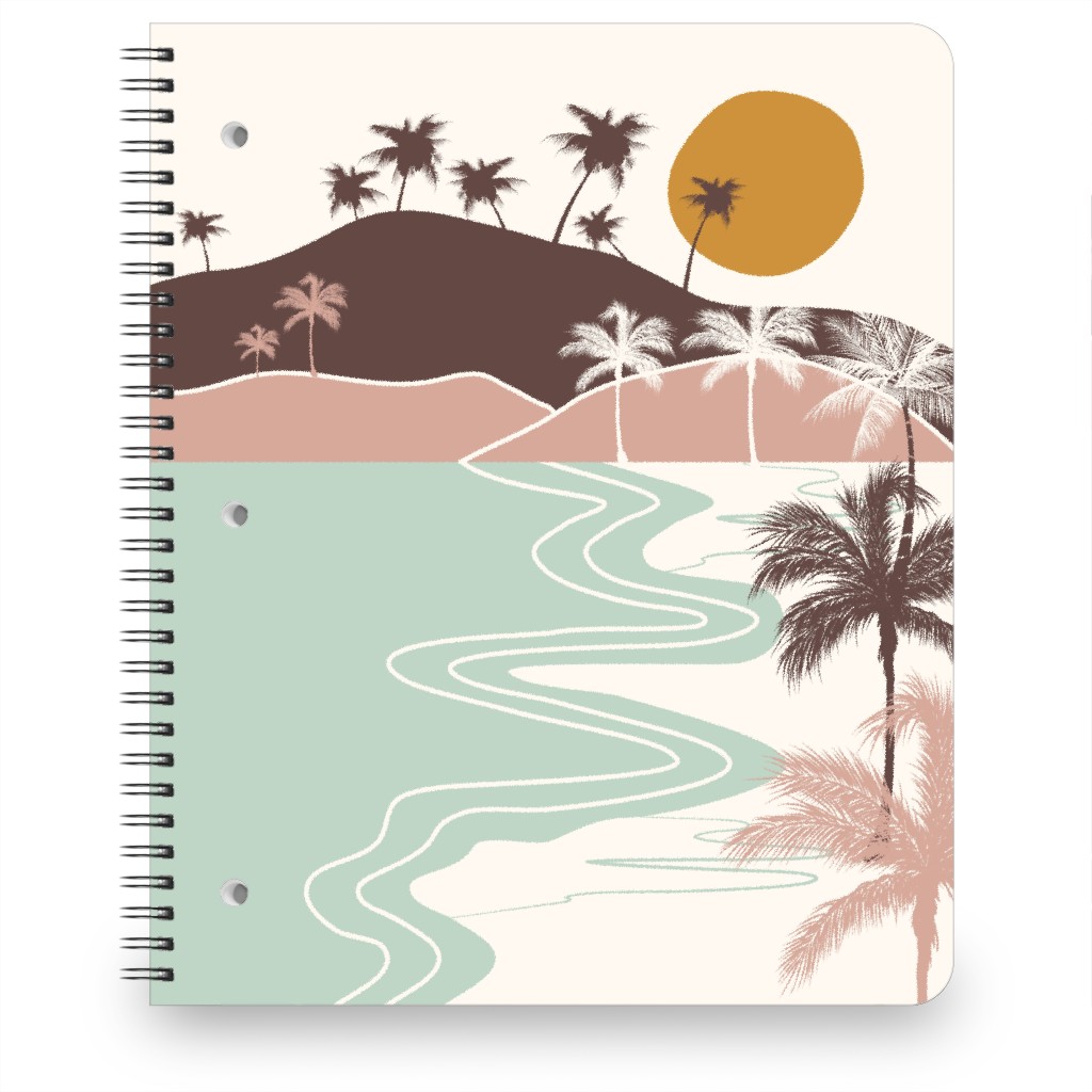 Minimal Beach - Multi Earth Tones Notebook, 8.5x11, Multicolor