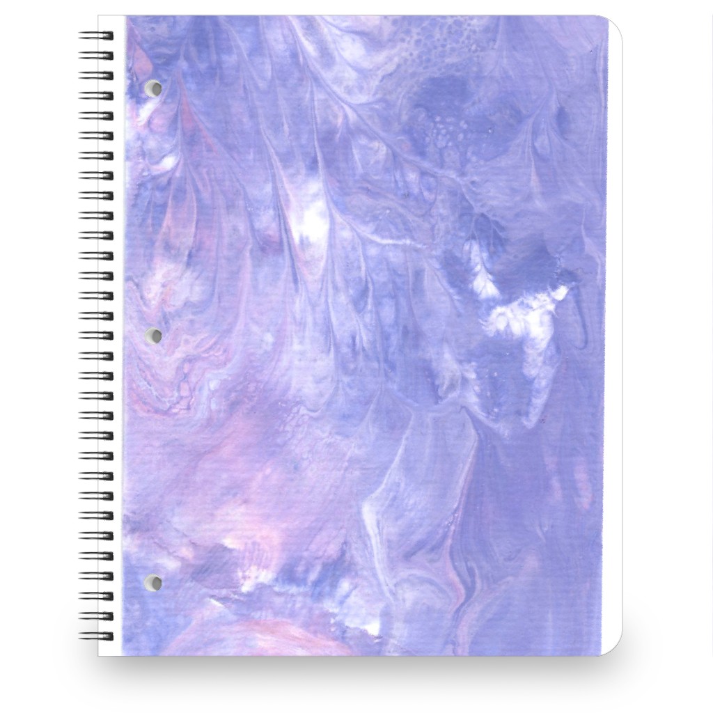 Acrylic Pour Abstract - Purple Notebook, 8.5x11, Purple, Purple