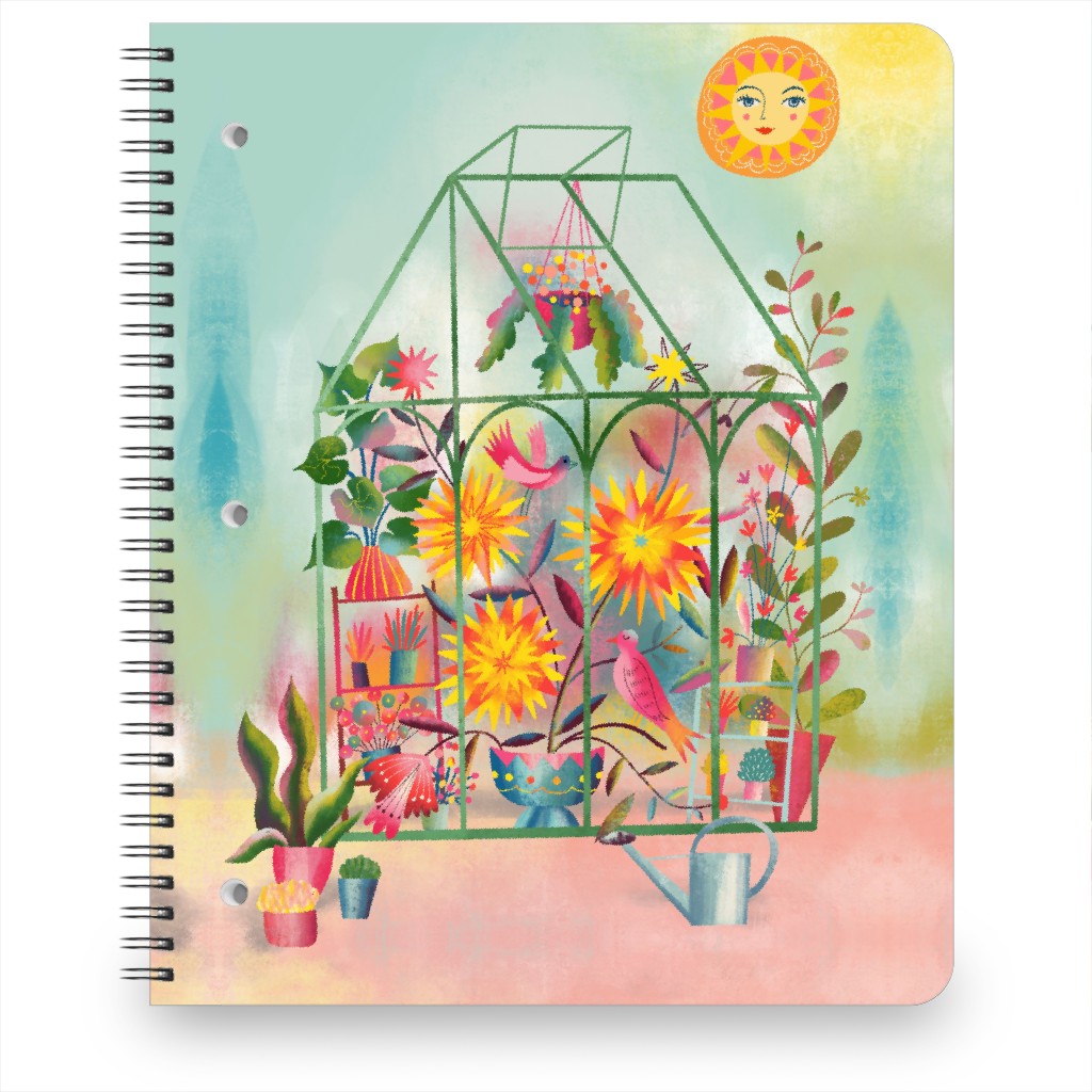 the Happy Sunny Greenhouse - Multi Notebook, 8.5x11, Multicolor