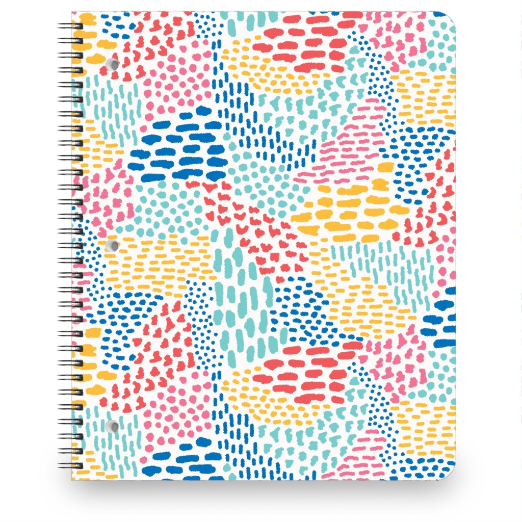 Abstract Colorful Dots and Dashes - Multi Notebook, 8.5x11, Multicolor