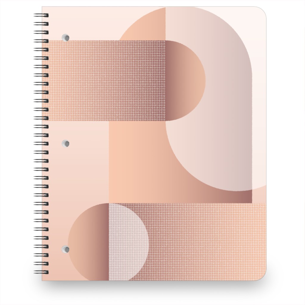 Geometric Arches - Neutral Notebook, 8.5x11, Pink, Bright Pink