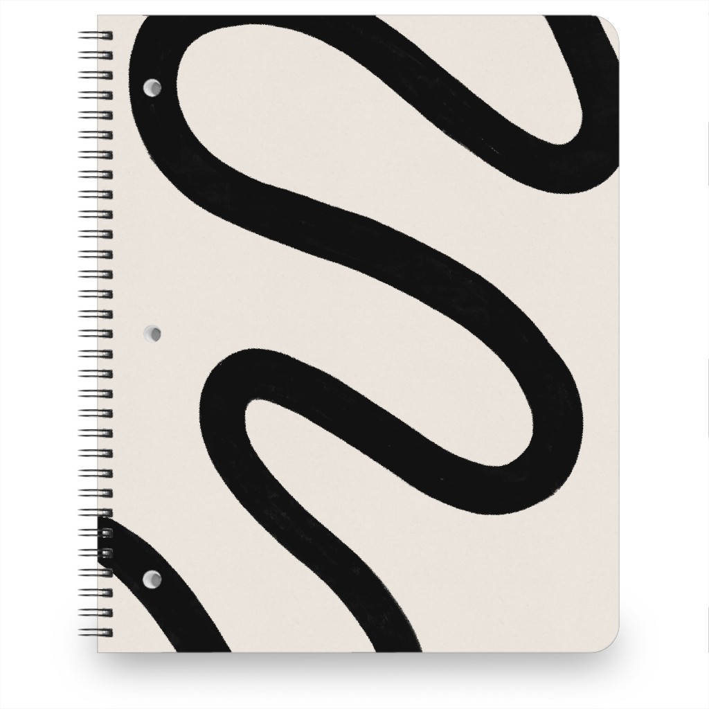 Tangled Brush Strokes Ii Notebook, 8.5x11, Beige