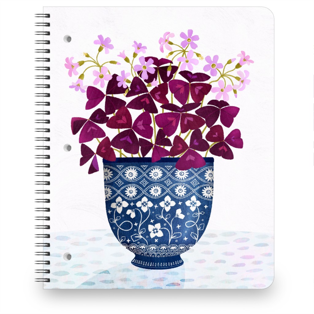 Oxalis Triangularis - Purple and Blue Notebook, 8.5x11, Purple