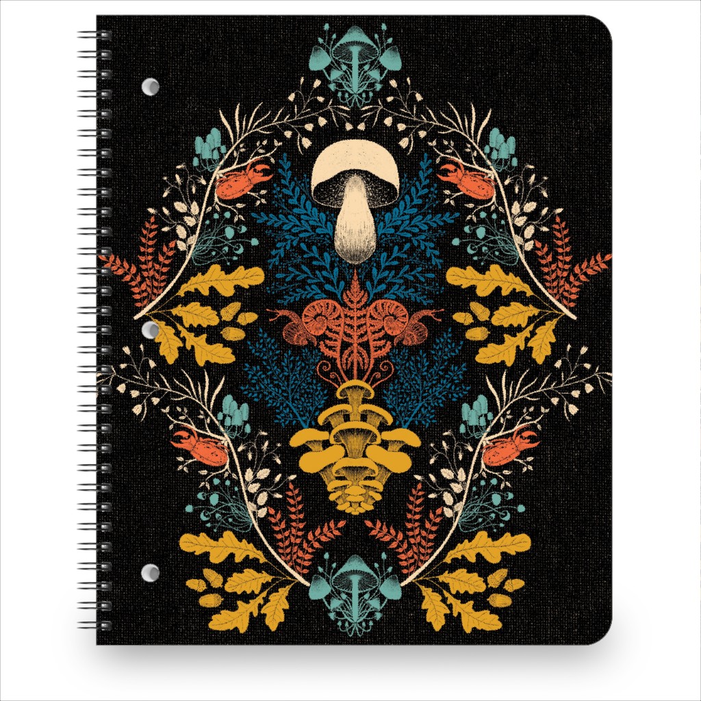 Mushroom Forest Notebook, 8.5x11, Multicolor