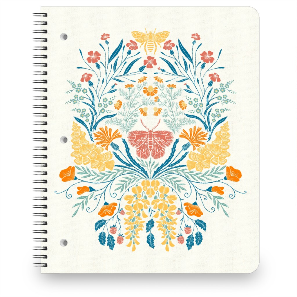 Wildflowers Notebook, 8.5x11, Multicolor, White