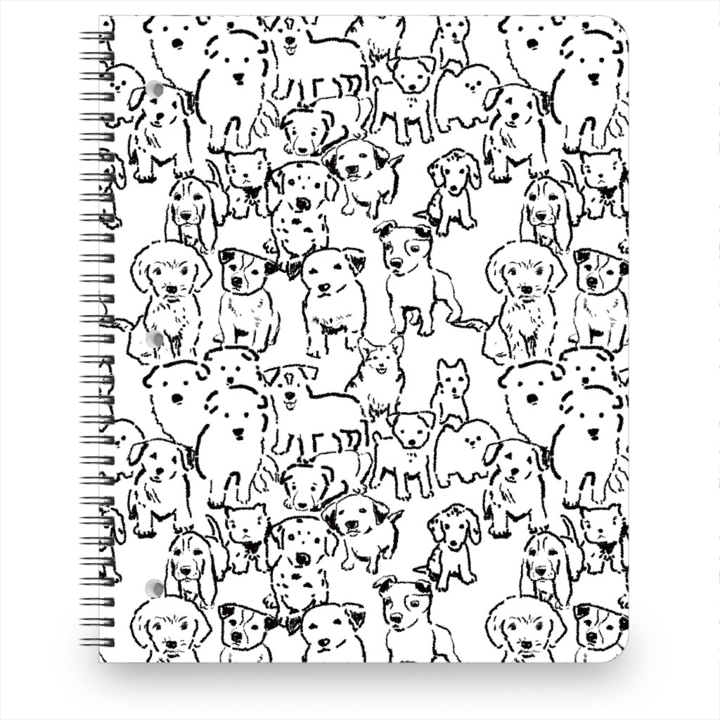 Puppies Notebook, 8.5x11, White