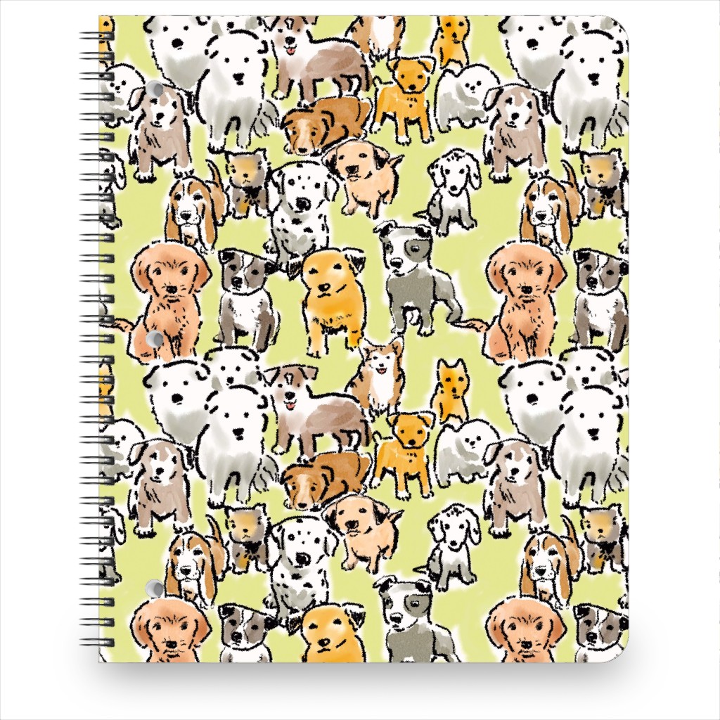 Puppies Notebook, 8.5x11, Yellow, Canary