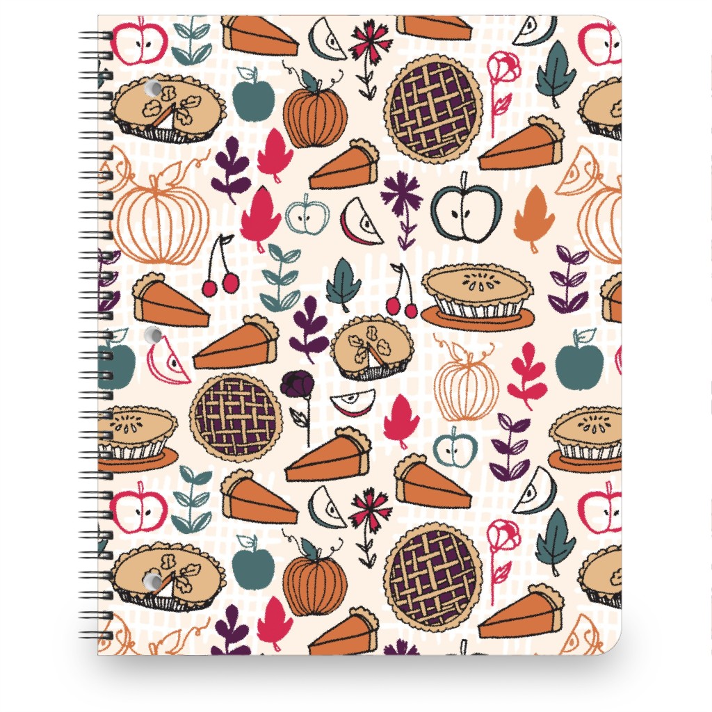 Thanksgiving Apple and Pumpkin Pies Notebook, 8.5x11, Multicolor