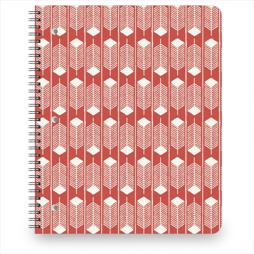 Feathers Charging - Red Notebook, 8.5x11, Red