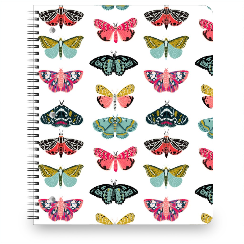 Moths and Butterflies Spring Garden - Light Notebook, 8.5x11, Multicolor