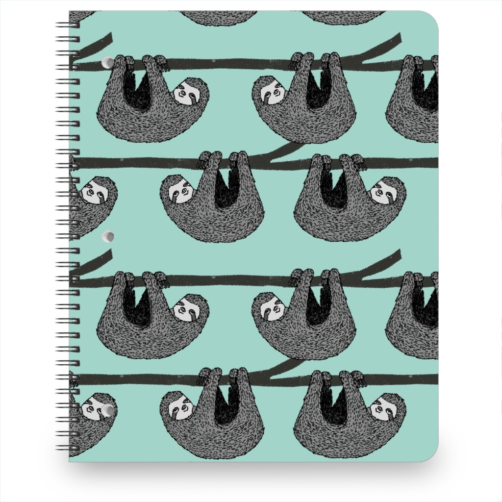 Sloth - Mint Notebook, 8.5x11, Green, Classic Green