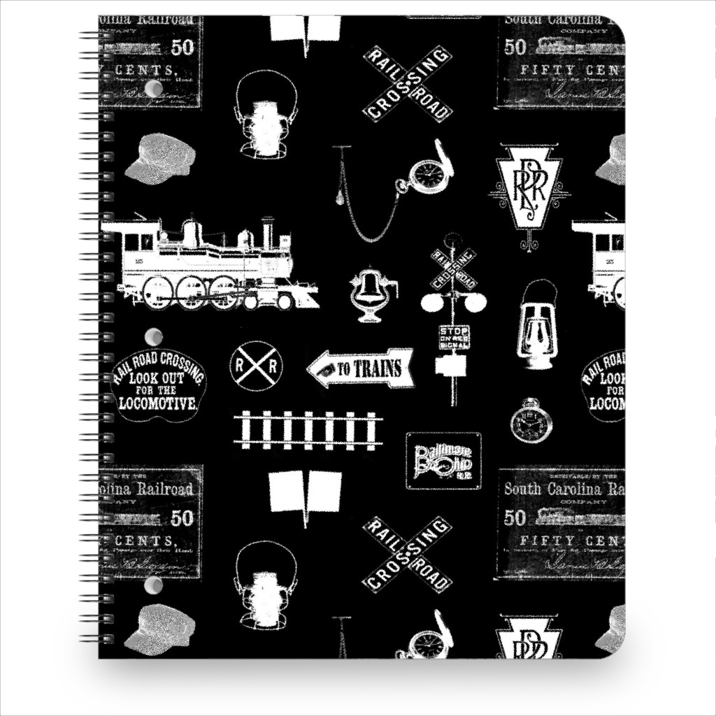 Railroad Notebook, 8.5x11, Black