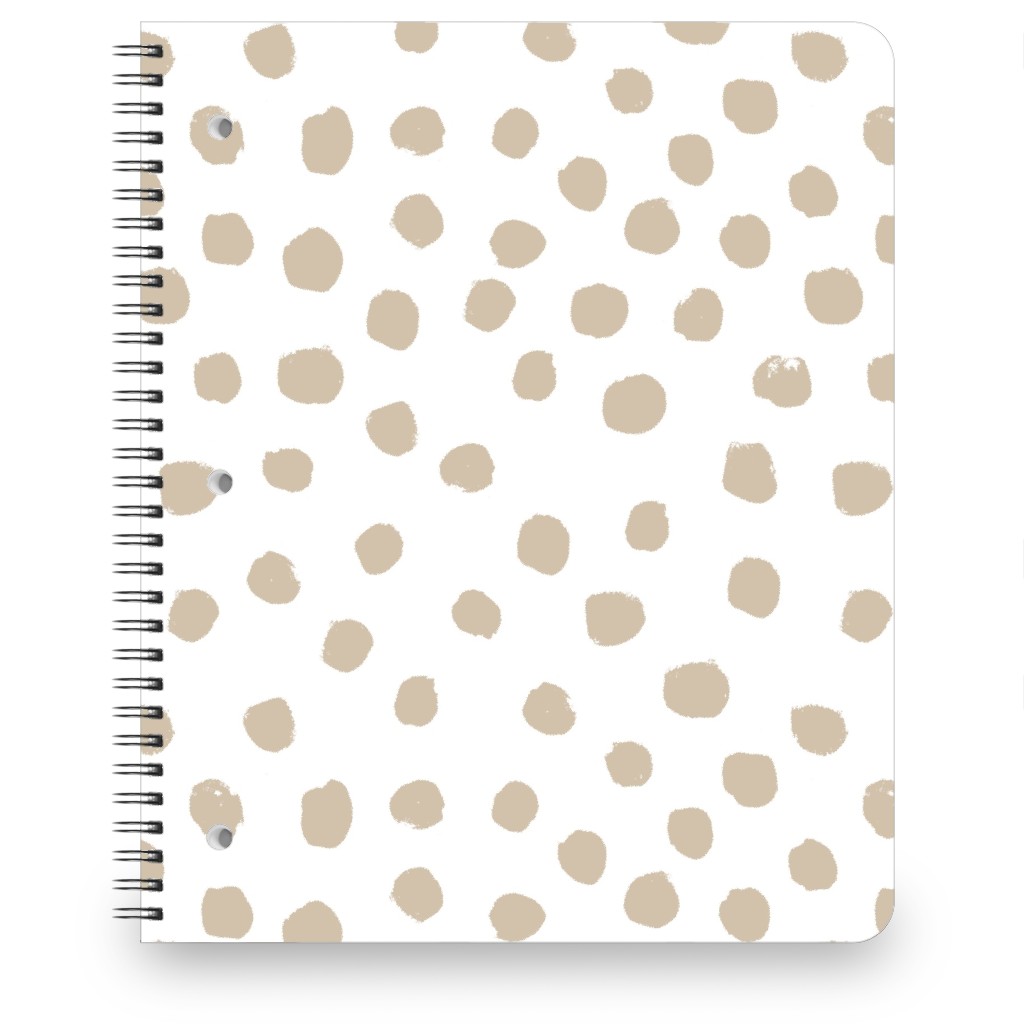 Soft Painted Dots Notebook, 8.5x11, Beige, Wheat