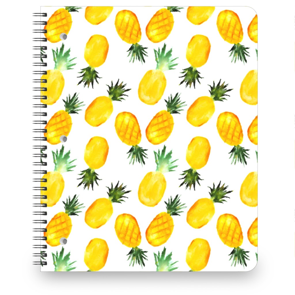 Watercolor Pineapples - Yellow Notebook, 8.5x11, Yellow, Classic Yellow
