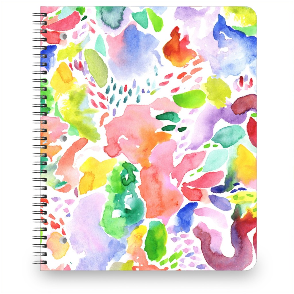 Happy Abstract Watercolor Notebook, 8.5x11, Multicolor