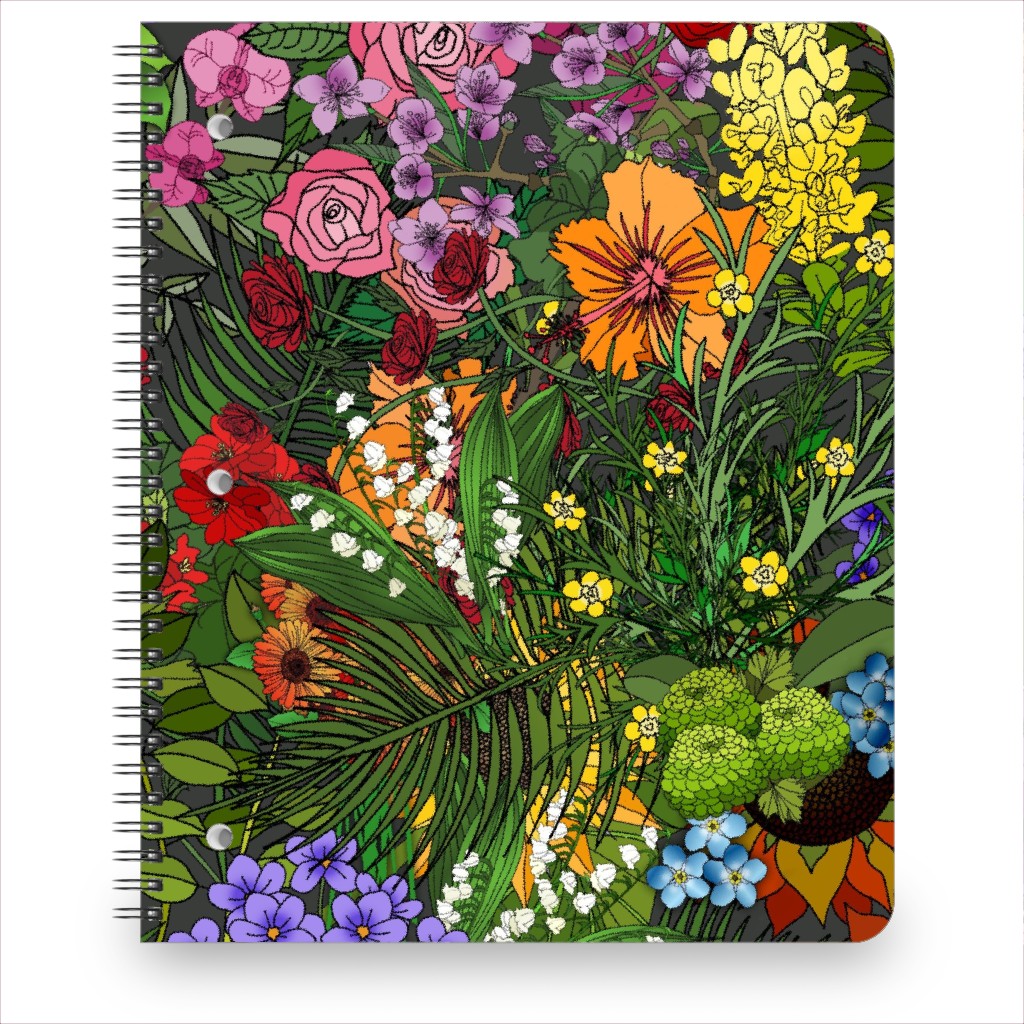 Botanic Garden Notebook, 8.5x11, Multicolor
