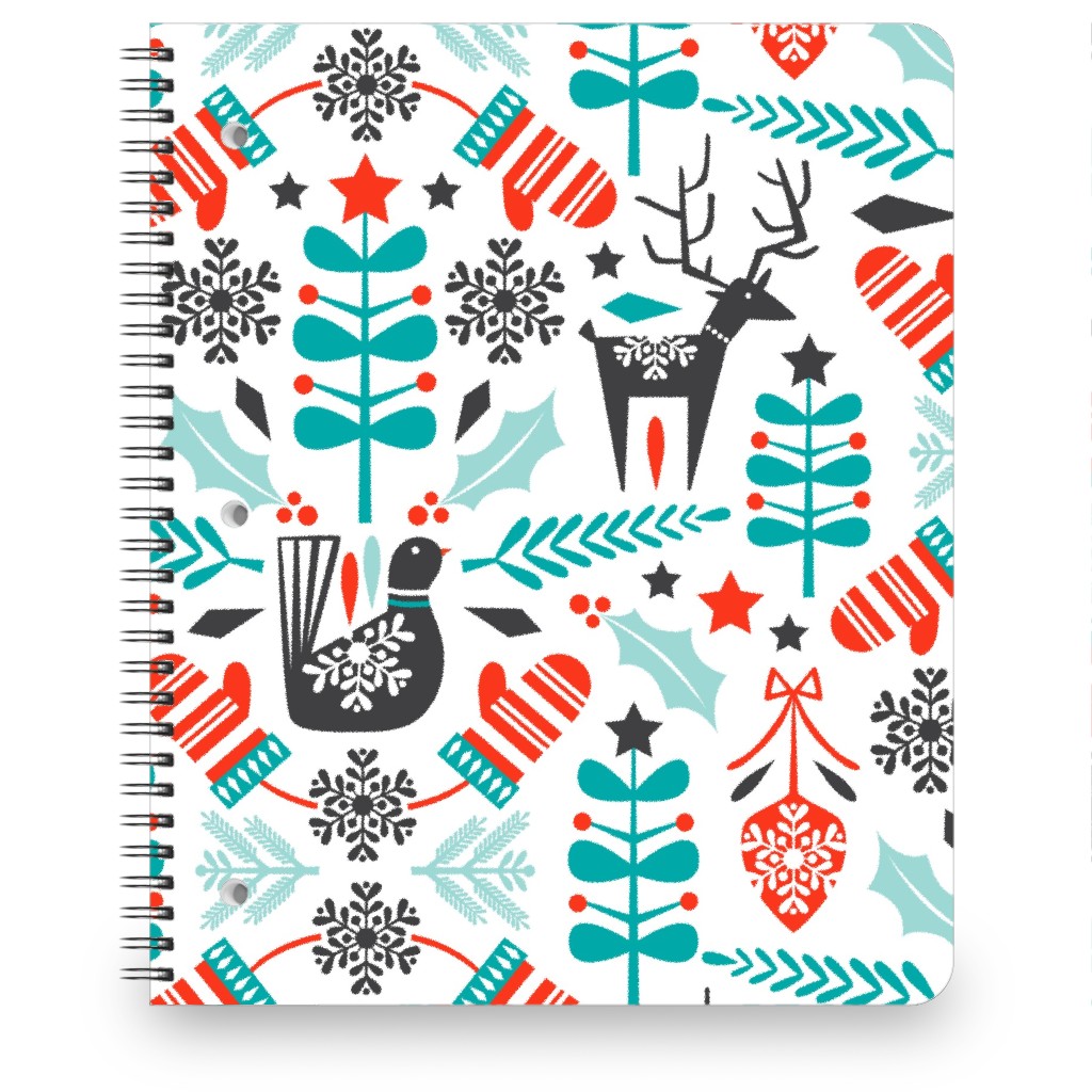 Hygge Folk Art Christmas Notebook, 8.5x11, Multicolor