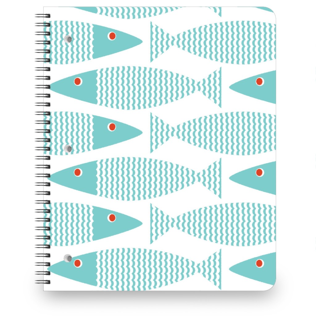 Wavy Bass Notebook, 8.5x11, Blue