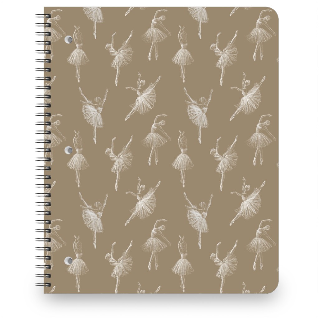 Ballerinas Notebook, 8.5x11, Brown, Morning Latte