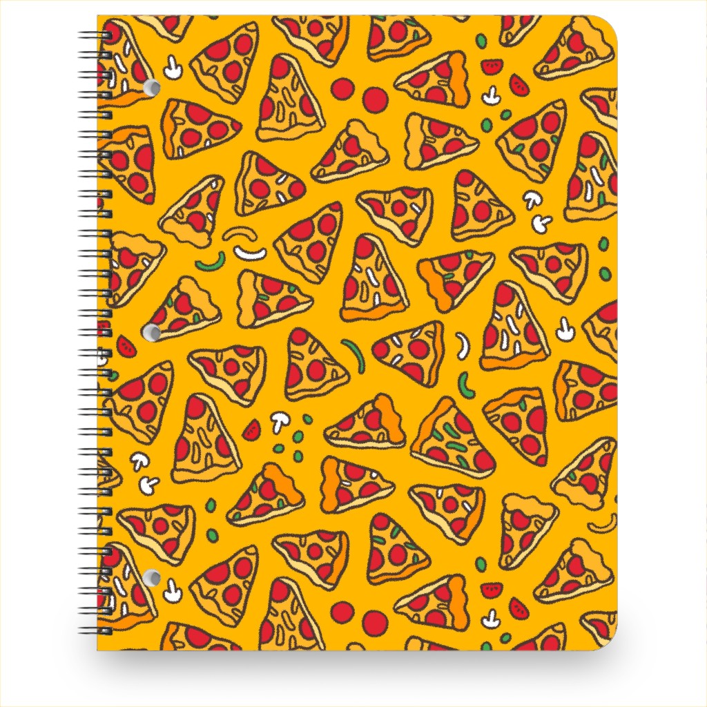 Pizza Pattern Notebook, 8.5x11, Yellow, Eggyolk