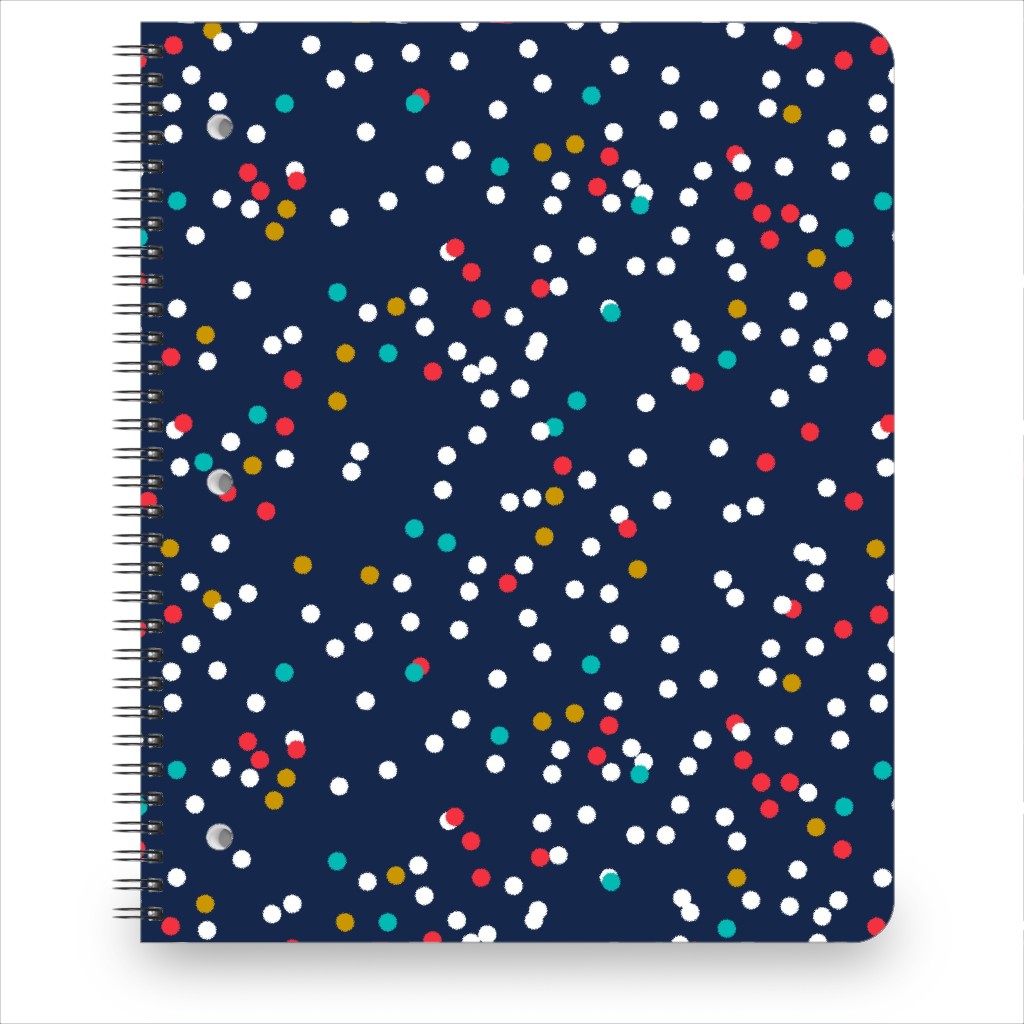 Fun-Fetti - Polka Dot - Navy Blue Notebook, 8.5x11, Blue, True Blue