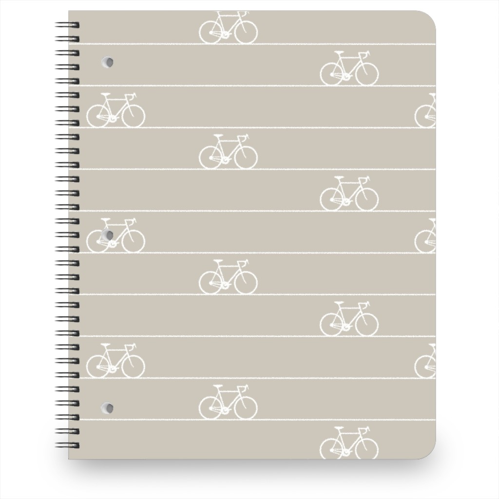 Biking Notebook, 8.5x11, Beige, Wheat