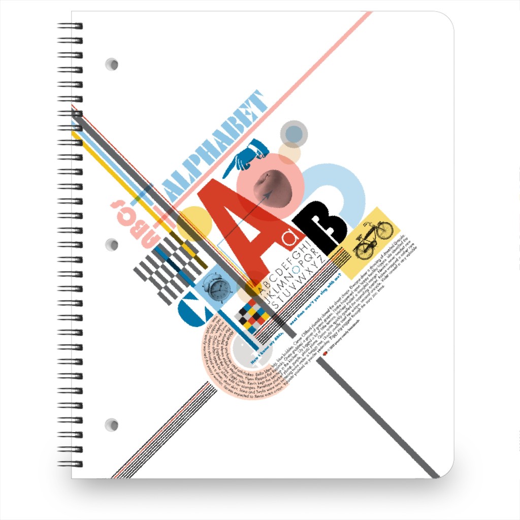Bauhaus Alphabet - Multi Notebook, 8.5x11, Multicolor