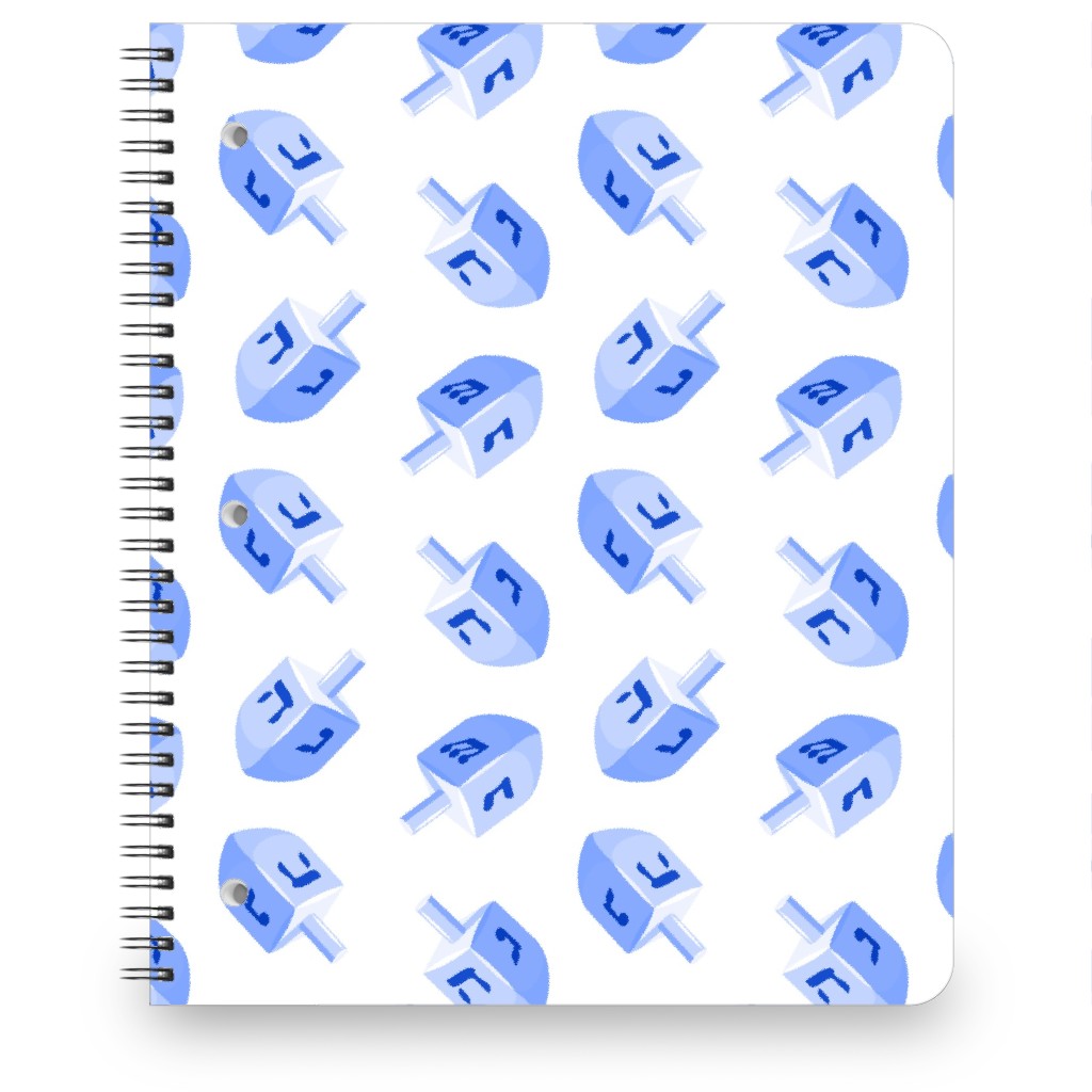Dreidels Notebook, 8.5x11, Blue