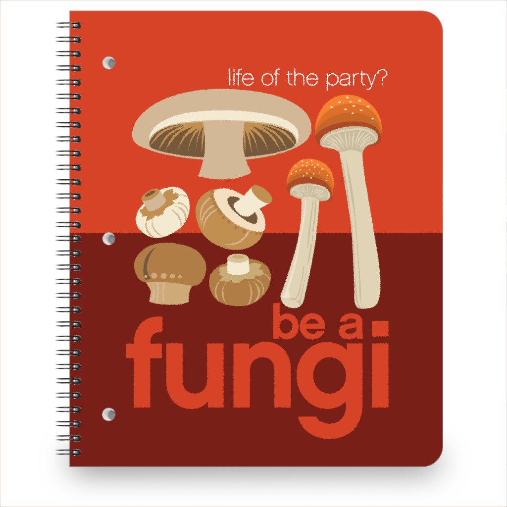 Be a Fungi Notebook, 8.5x11, Red, Red