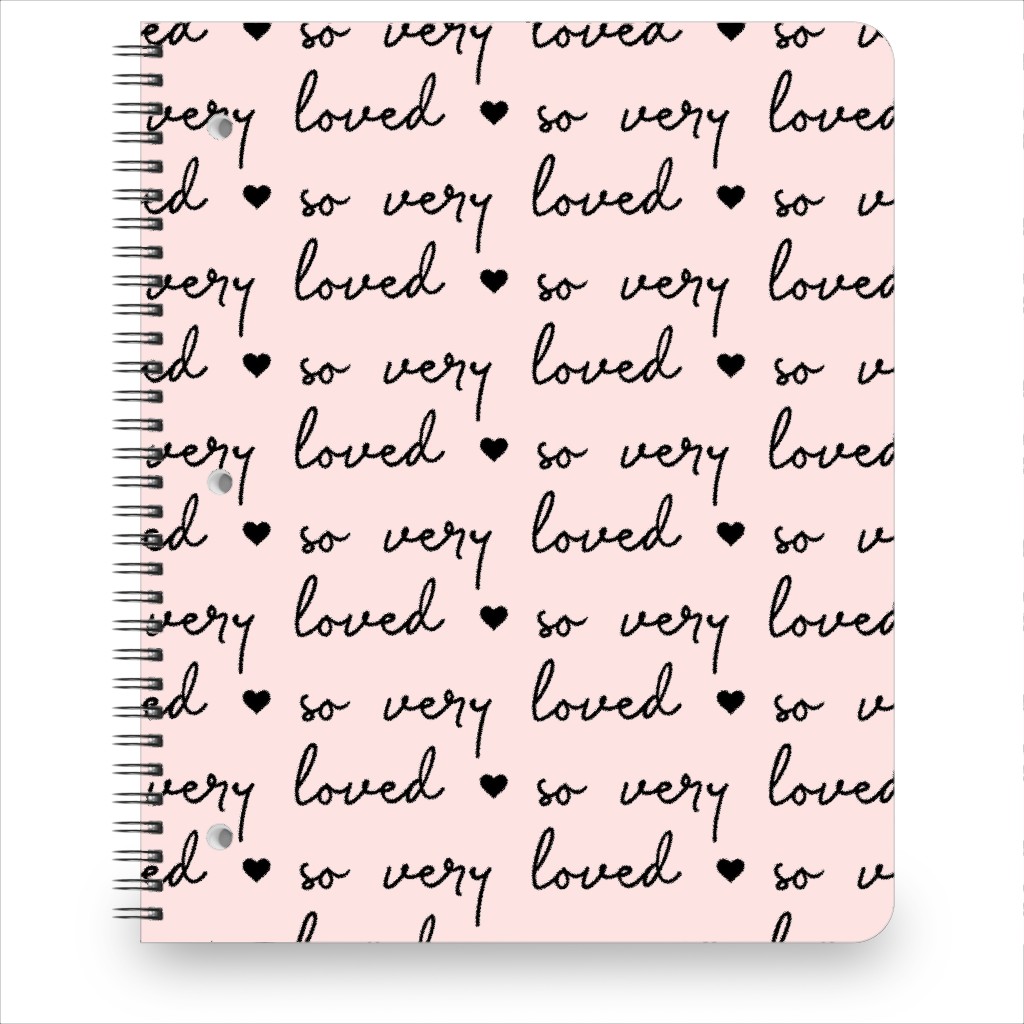 so Very Loved - Pink and Black Notebook, 8.5x11, Pink