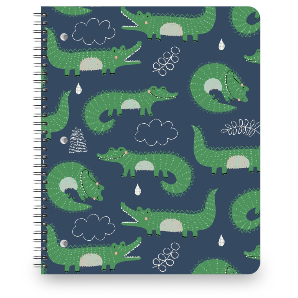 Cute Alligators - Green Notebook, 8.5x11, Green, Classic Green