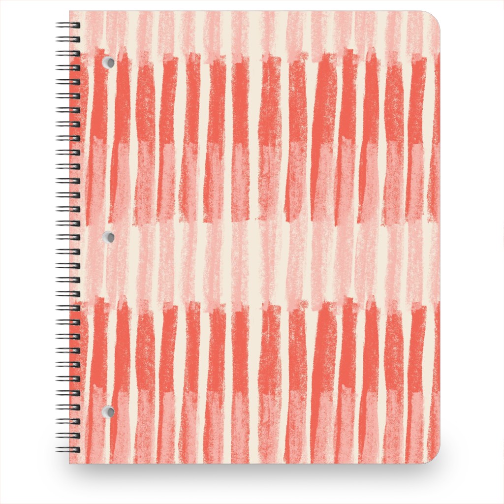 Strips - Coral Notebook, 8.5x11, Pink