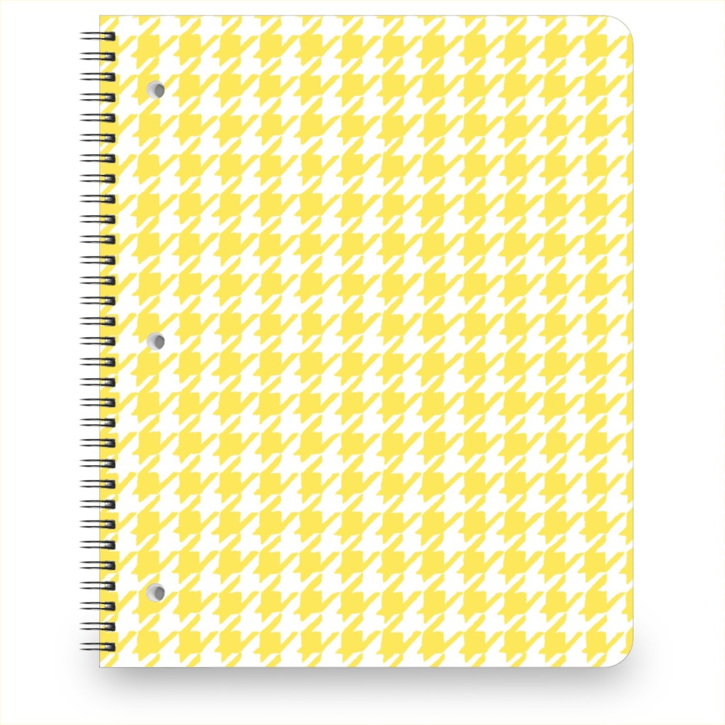 Happy Houndstooth Notebook, 8.5x11, Yellow