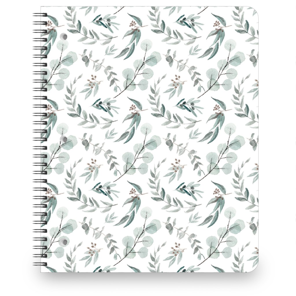 Eucalyptus Leaves - Australiana Botanical Notebook, 8.5x11, Green