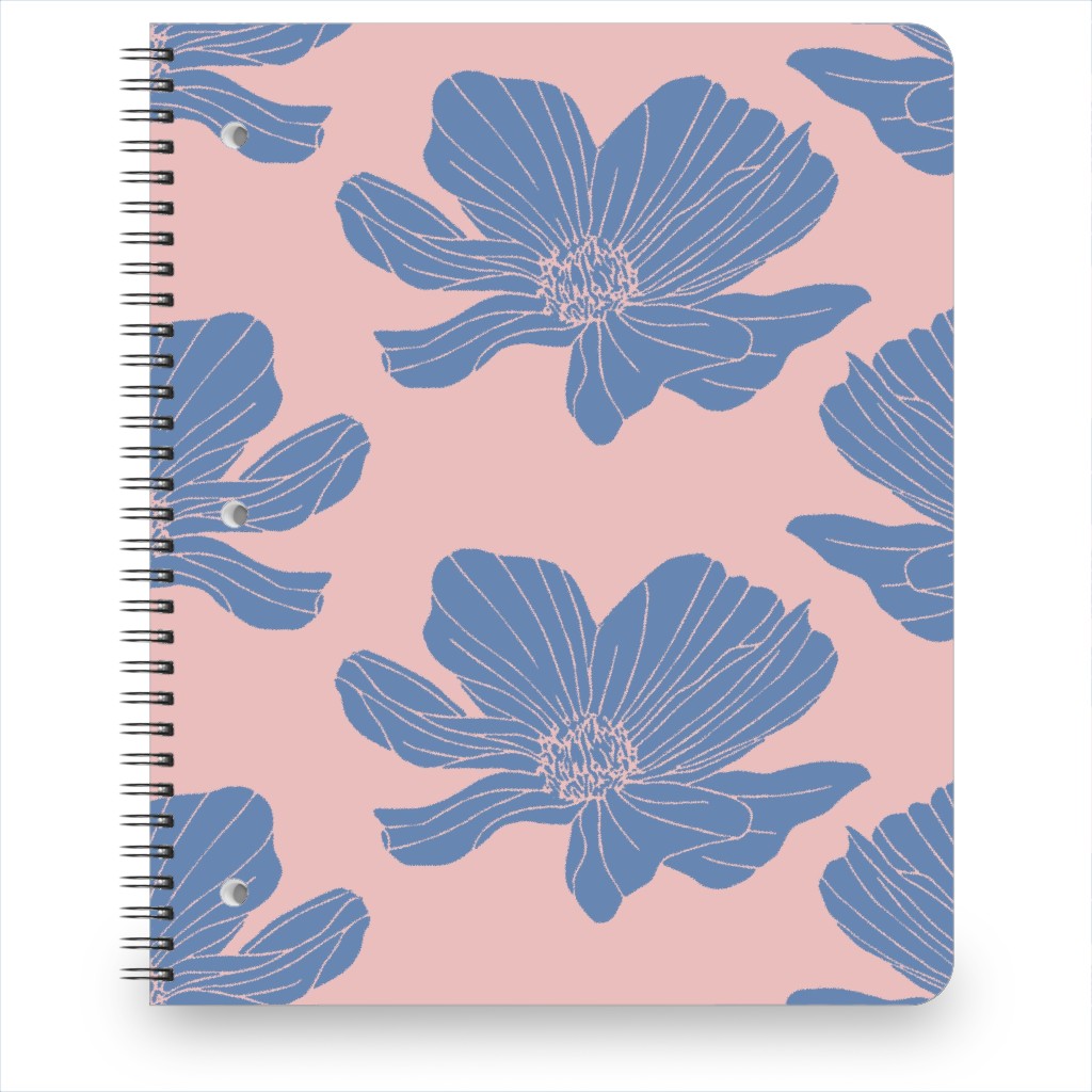 Poppies Notebook, 8.5x11, Pink