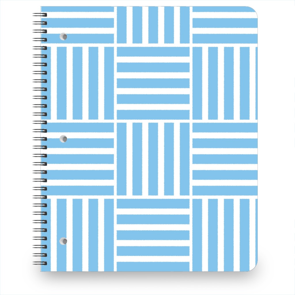 South Beach Stripe - Neptune Notebook, 8.5x11, Blue, True Blue