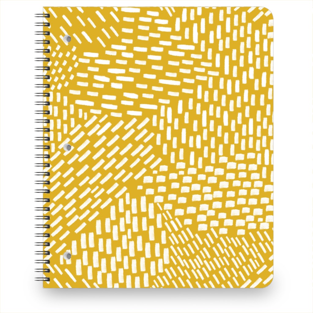 Abstract Brushstrokes Notebook, 8.5x11, Yellow