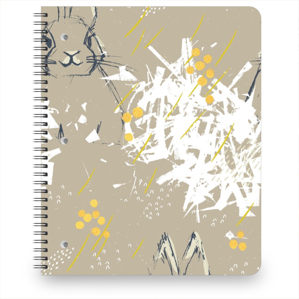 Bunny Portrait - Latte Notebook, 8.5x11, Beige